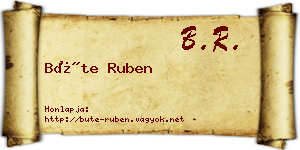 Büte Ruben névjegykártya